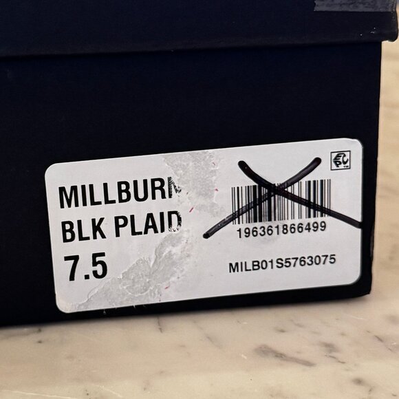 NIB Betsey Johnson Millburn Black Plaid Ankle Boot Size 7.5 - Picture 7 of 8